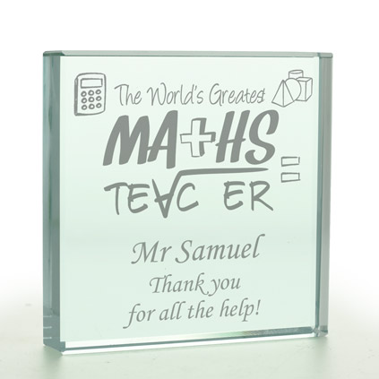 The World's Greatest Maths Teacher Personalised Glass Token