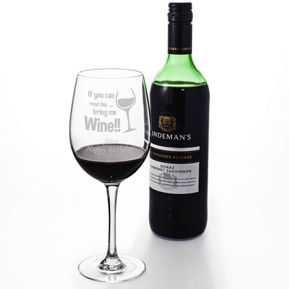 Personalised Wine Glass - Bring Me Wine
