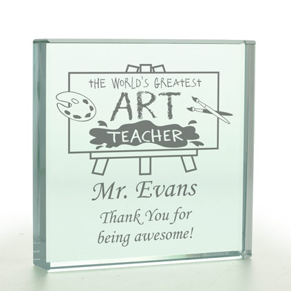 The World's Greatest Art Teacher Personalised Glass Token