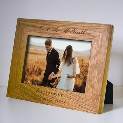 Personalised Oak Photo Frame Any Message