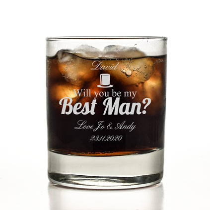 Will You Be My Best Man Personalised Whisky Glass