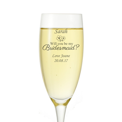 Will You Be My Bridesmaid Personalised Champagne Flute