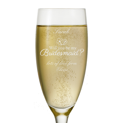 Will You Be My Bridesmaid Personalised Champagne Flute