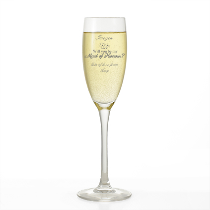 Will You Be My Maid Of Honour Personalised Champagne Flute