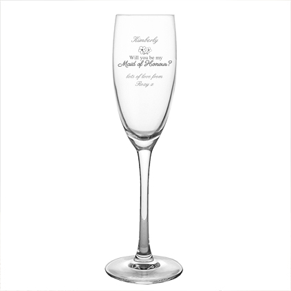 Will You Be My Maid Of Honour Personalised Champagne Flute