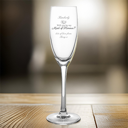 Will You Be My Maid Of Honour Personalised Champagne Flute