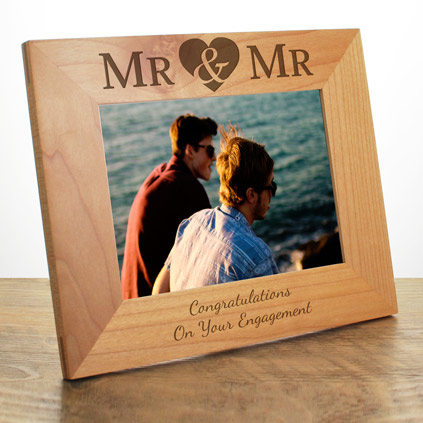 Personalised Mr And Mr Wooden Photo Frame