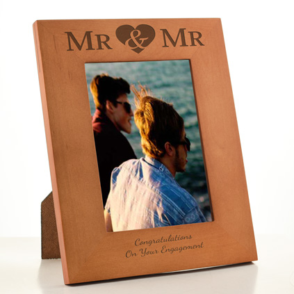 Personalised Mr And Mr Wooden Photo Frame