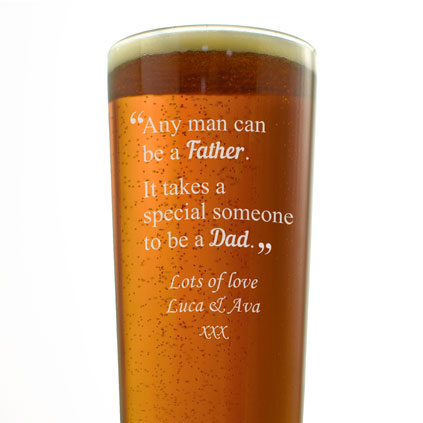 Personalised Pint Glass For A Special Dad