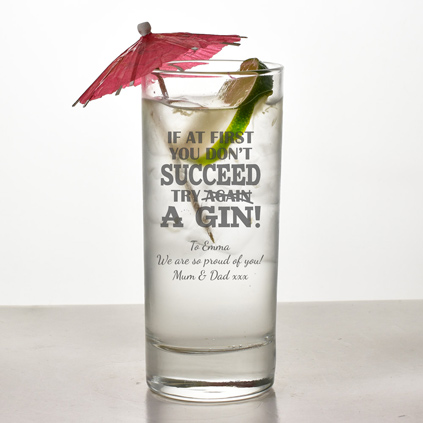 Personalised Try A Gin Hiball Glass
