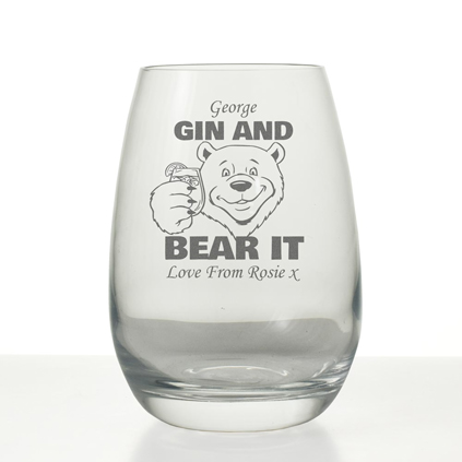Personalised Gin And Bear It Grand Hiball Glass