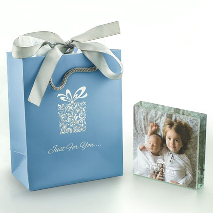 Personalised Photo Upload Glass Token - Merry Christmas