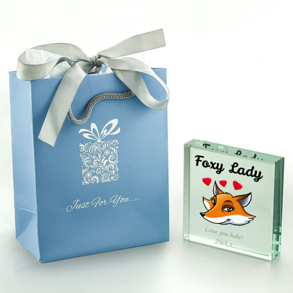 Personalised Foxy Lady Glass Token