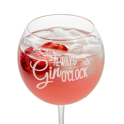 Personalised It's Always Gin O'Clock Balloon Glass