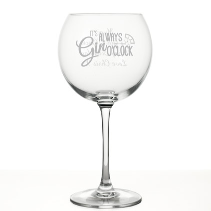 Personalised It's Always Gin O'Clock Balloon Glass