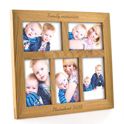 Personalised Oak Landscape Collage Frame