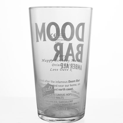 Personalised Doom Bar Ale Pint Glass