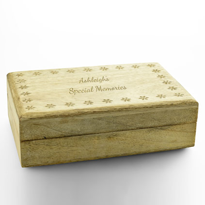 Personalised Wooden Flower Keepsake Box