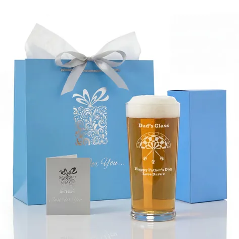 Personalised Darts Straight Pint Glass