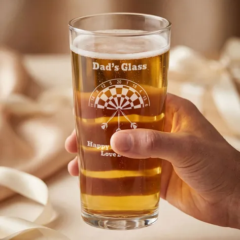 Personalised Darts Straight Pint Glass