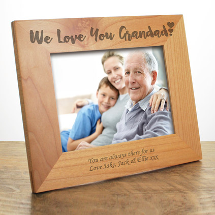 Personalised We Love You Grandad Wooden Frame