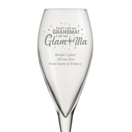 Personalised Glam-Ma Glass Flute