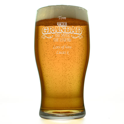 Personalised Pint Glass - The Grandad, The Myth, The Legend