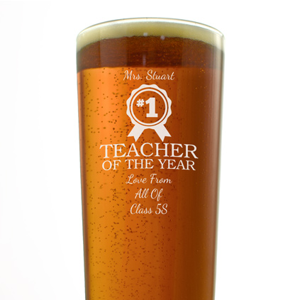 Personalised Teacher Of The Year Pint Glass