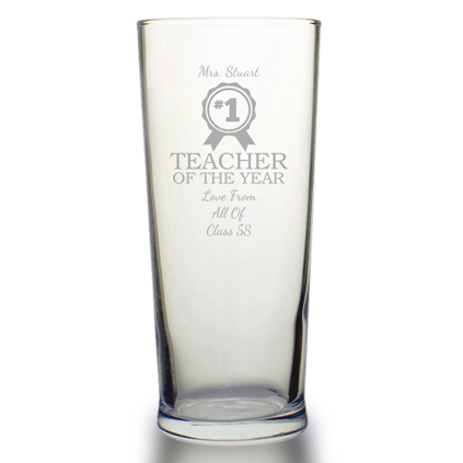Personalised Teacher Of The Year Pint Glass