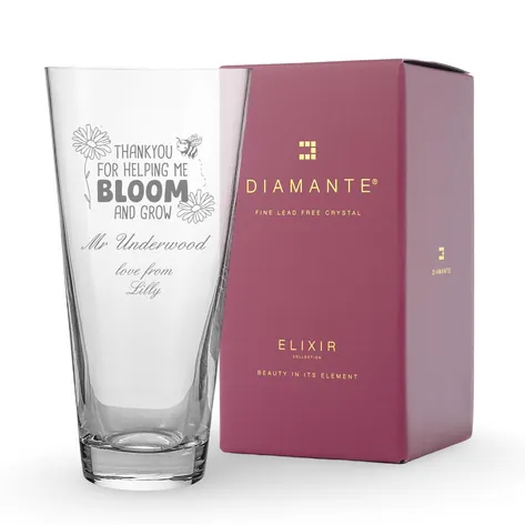 Personalised Conical Vase - Thank You For Helping Me Bloom Personalised Conical Vase - Thank You For Helping Me Bloom