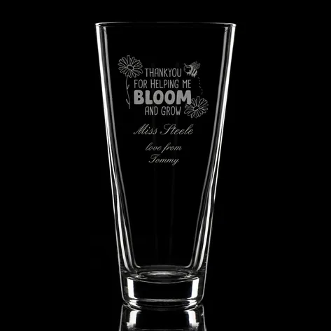 Personalised Conical Vase - Thank You For Helping Me Bloom