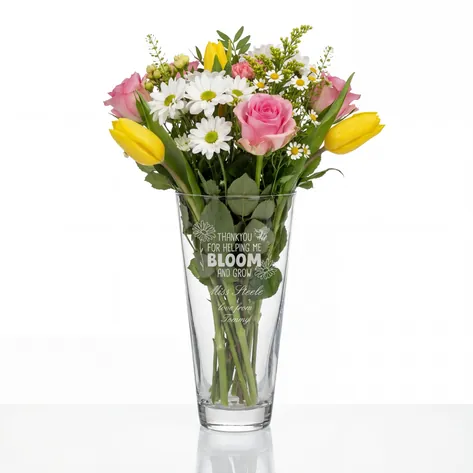 Personalised Conical Vase - Thank You For Helping Me Bloom