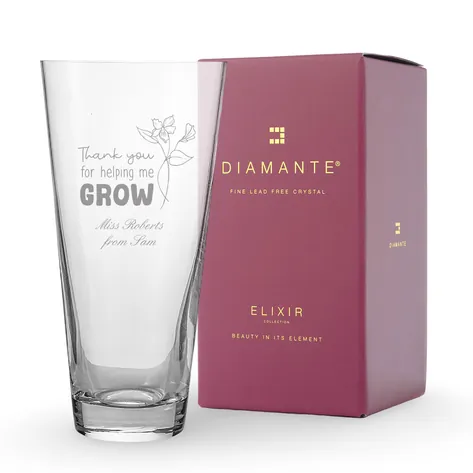 Personalised Conical Vase - Thank You For Helping Me Grow