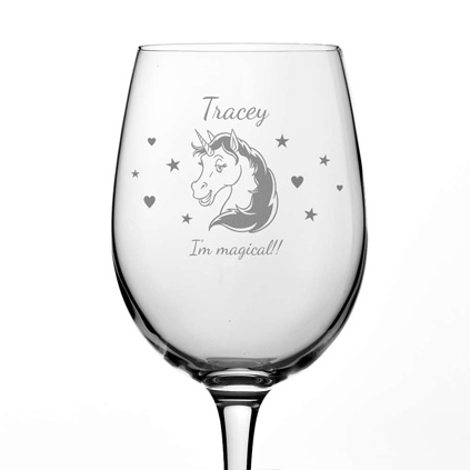 Personalised Unicorn Wine Glass