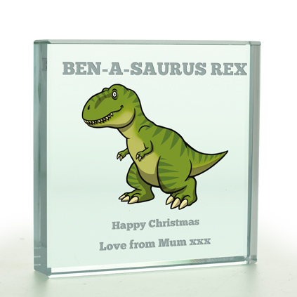 Personalised Dinosaur Glass Token