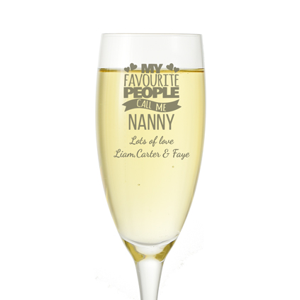My Favourite People Call Me Nanny Personalised Champagne Flute