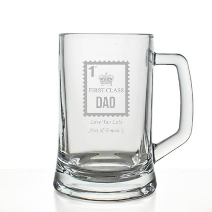 Personalised First Class Dad Beer Tankard