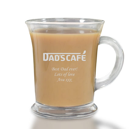 Personalised Dadscafe Glass Mug