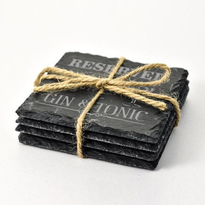 Personalised Gin & Tonic Slate Coaster Set