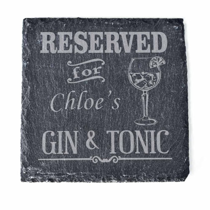 Personalised Gin & Tonic Slate Coaster