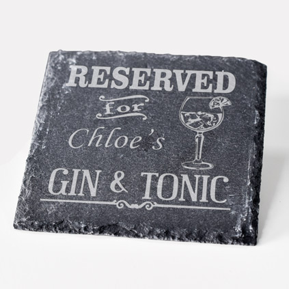 Personalised Gin & Tonic Slate Coaster