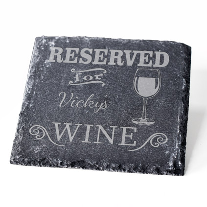 Personalised Wine Slate Coaster