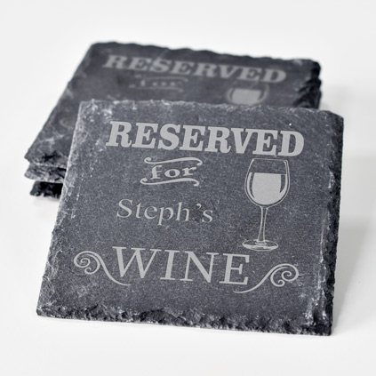 Personalised Wine Slate Coaster Set