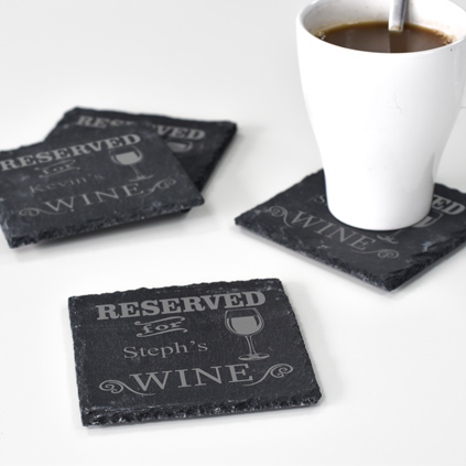 Personalised Wine Slate Coaster Set