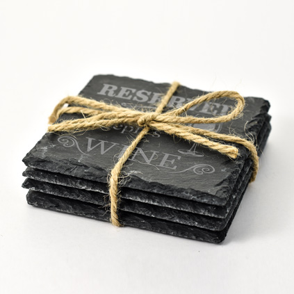 Personalised Wine Slate Coaster Set