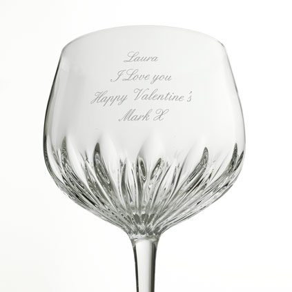 Personalised Crystal Cut Gin Balloon Glass 80cl