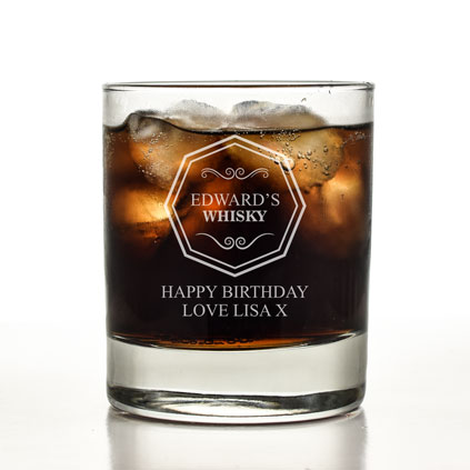 Personalised Premium Badge Glass Tumbler