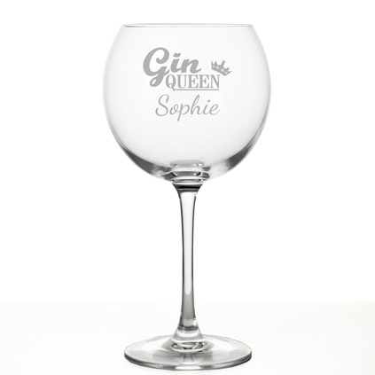 Personalised Gin Queen Balloon Glass