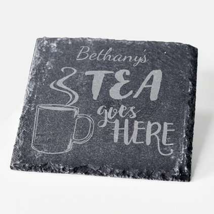 Personalised Slate Coaster - Tea Goes Here