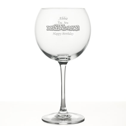 Personalised Gin Balloon Glass - You Are LeGINdary!